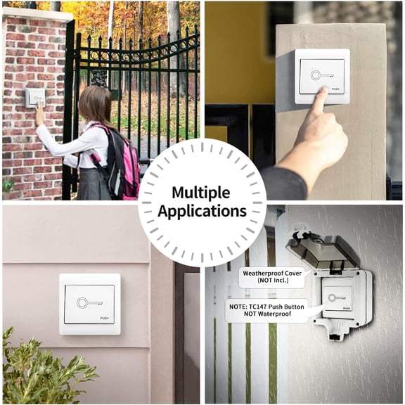 YNTVV-TC147 Wall Push Button Flush Mounted Not Waterproof Wired Release Switch for Automatic Gate Opener, Door Access Control System, Momentary Contact Switch Gate Operator Accessory