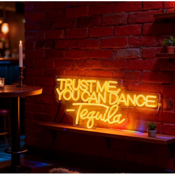 YNTVV-Trust Me You Can Dance Neon Sign, USB Powered LED Decorative Neon Light for Bar Party Bedroom Living Room Wall Table Bar Theme Quote Decor, 16.1 x 9.1 In
