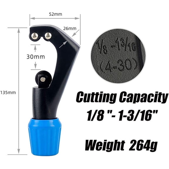 YNTVV-Tube Cutter,Constant Swing Pipe Cutter Tool for Metal Pipe,1/8" - 1-3/16",with 5 Spare Cutting Blades,Bike Front Fork/Seatpost/Seat Tube/Steerer Tube Cutter(Blue)