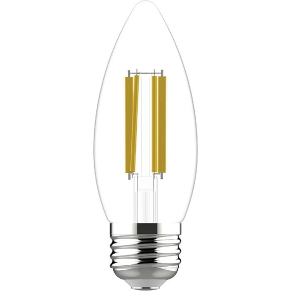 YNTVV-Ultra Bright LED Light Bulbs, 100W, Daylight Candle Lights, Clear Decorative B12 Light Bulbs (3 Pack)