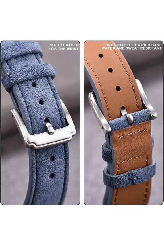 -Unisex 18mm 19mm 20mm 22mm Super Soft Suede Leather Watch Band Quick Release Lightweight Watch Strap