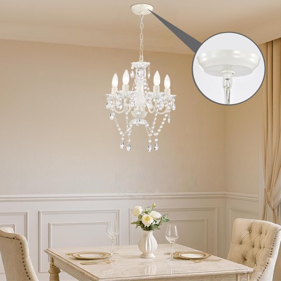 YNTVV-White Ceiling Canopy Kit, 5.1 in (130 mm) Metal Ceiling Rose with Mounting Hardware Iron Ceiling Plate for Pendant Lights, Covers Wires for DIY Hanging Light Fixtures