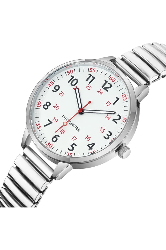 -Women Easy Reader Analog Watch with Elastic Strap Ladies Quartz Stretch Band Watches