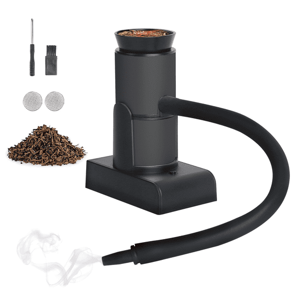 YNXGR Smoking Gun Cocktail Smoker Gun Includes Wood Chips and Accessories,Portable Drink Smoker,Indoor Smoke Infuser Kit for Cocktails,Meat,BBQ,Cheese,Veggies & Sous Vide(Black)