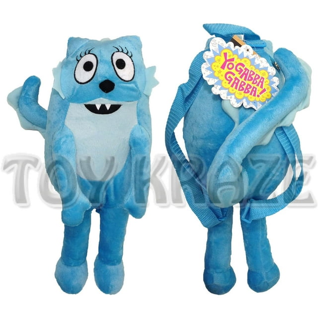 YO GABBA GABBA PLUSH BACKPACK! TOODEE BLUE SOFT BAG FIGURE 18 ...