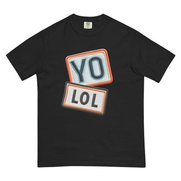 YO! LOL Unisex garment-dyed heavyweight t-shirt (Black)