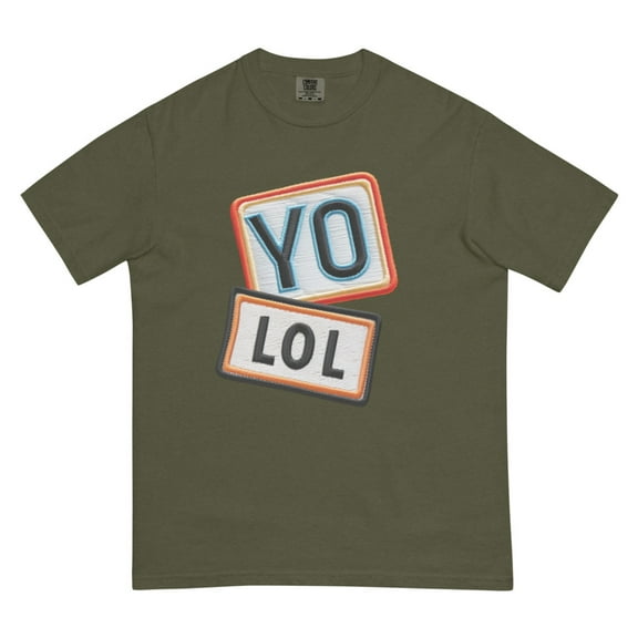 YO! LOL Unisex garment-dyed heavyweight t-shirt (Sage)