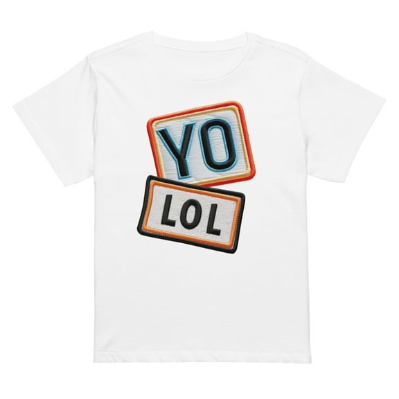 YO! LOL Women’s high-waisted t-shirt (White, XL)