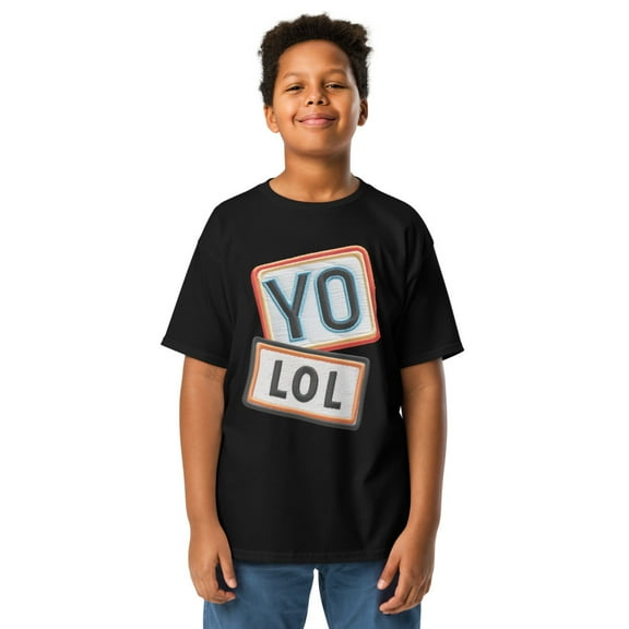 YO! LOL Youth classic tee (Black, XS)