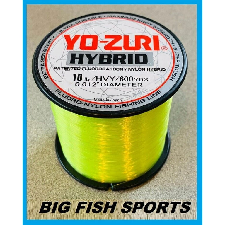 YO-ZURI HYBRID Fluorocarbon Fishing Line 10lb/600yd HIVIS NEW!
