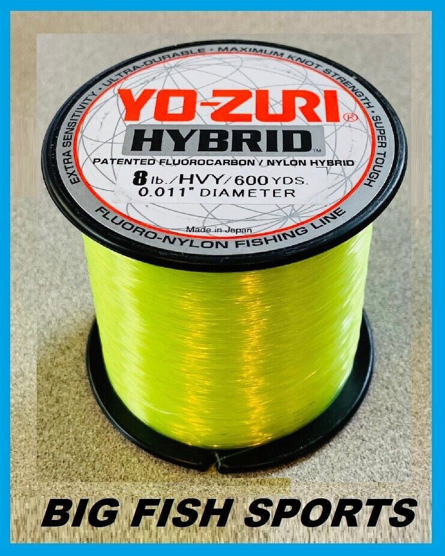YO-ZURI HYBRID Fluorocarbon Fishing Line 8lb/600yd HIVIS NEW! 