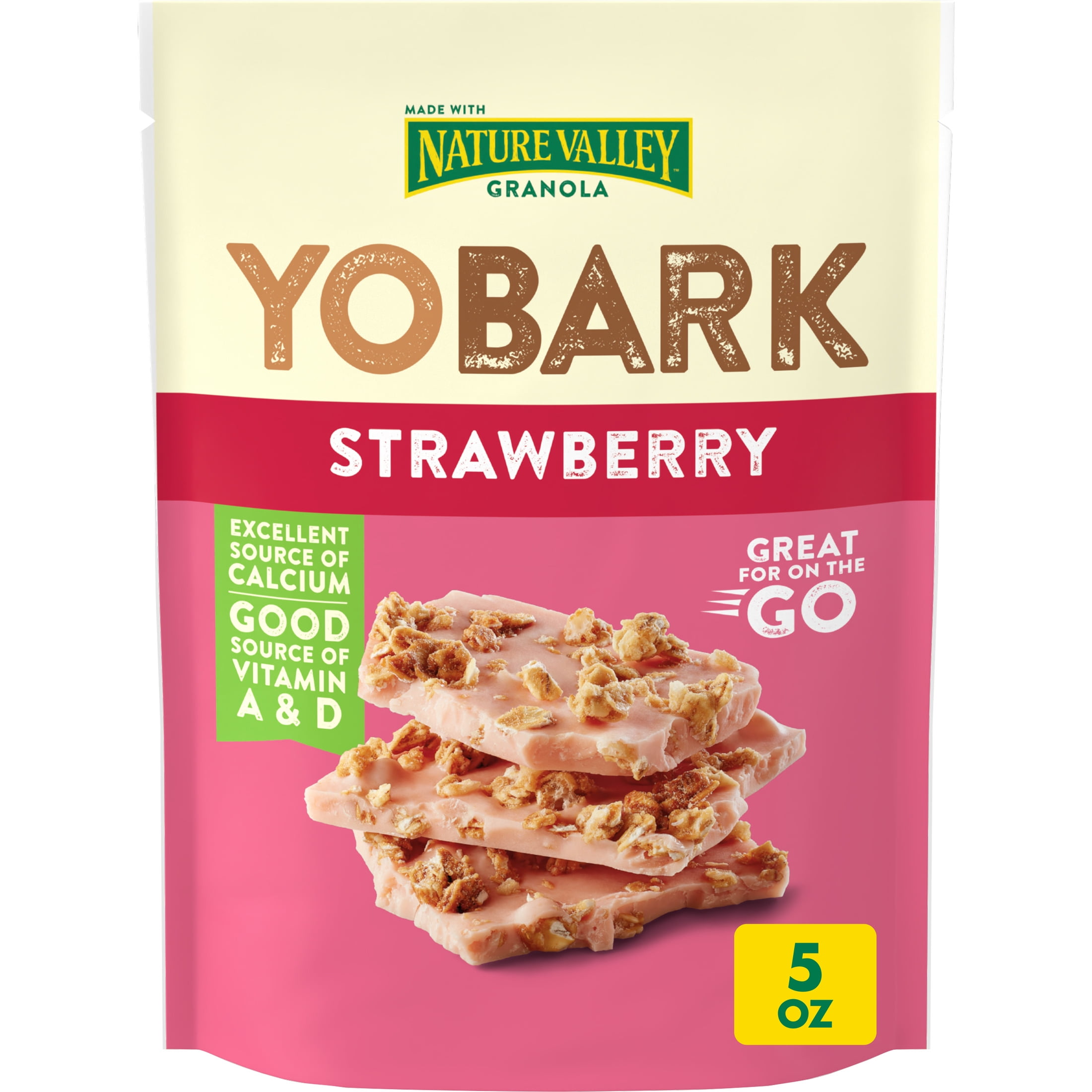 YOBARK Dairy Bark, Nature Valley Granola and Greek Yogurt Snacks, Strawberry, 5 oz