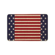 YOBOLK 4Th Of July Decorations Patriotic Welcome Doormat Retro American Flags Door Mat With Slip Resistants Rubber Vintage Linen Floor Mat For 4th Of July Independence Day Indoor Outdoor Home