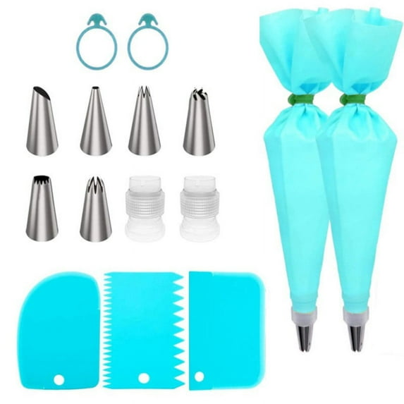 YOBOLK Baking Supplies Baking 15-piece Decorating Tip Set Butter Flower Baking Tools Butter Scraper Tie Baking Utensils