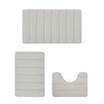 thumbnail image 1 of YOBOLK Bathroom Accessories Memory Foam Bath Mat Set Bathroom Rugs For 3 Pcs Toilet Mats Universal Soft Comfortable Water Absorption Non-Slip Thick Machine Washable Easier To Dry Dark Clearance, 1 of 9