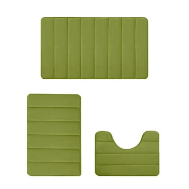 YOBOLK Bathroom Accessories Memory Foam Bath Mat Set Bathroom Rugs For 3 Pcs Toilet Mats Universal Soft Comfortable Water Absorption Non-Slip Thick Machine Washable Easier To Dry Dark Clearance