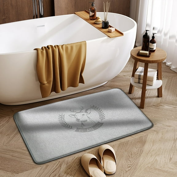 YOBOLK Bathroom Rugs Clearance Bath Mat Super Absorbent Dry Rubber Backing Non Slip Washable Bathroom Floor Mats Shower Rug for in Front Of Bathtub ShowerRoom 16x24IN Bathroom Decor