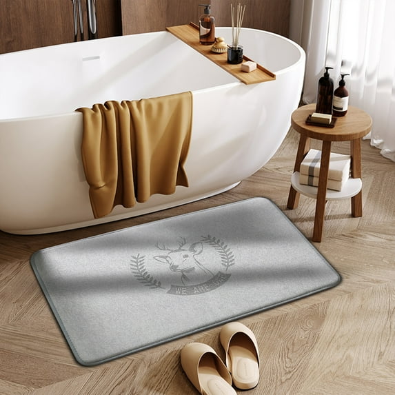 YOBOLK Bathroom Rugs Clearance Bath Mat Super Absorbent Dry Rubber Backing Non Slip Washable Bathroom Floor Mats Shower Rug for in Front Of Bathtub ShowerRoom 16x24IN Bathroom Decor