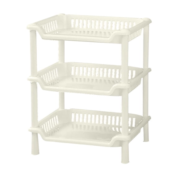 YOBOLK Shelf Organizer Storage Rack Rectangular Three-layer Storage Rack Bathroom Plastic Storage Rack Bathroom Kitchen Storage Rack Floor Standing Rack Clearance