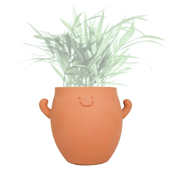 YOBRO Mr. Smile Large Plant Pot with Drainage, Cute Clay Planter for Succulent, Funny Gifts for Plant Lovers, Face Terra Cotta Flower Pots for Indoor and Outdoor, 5 Inches
