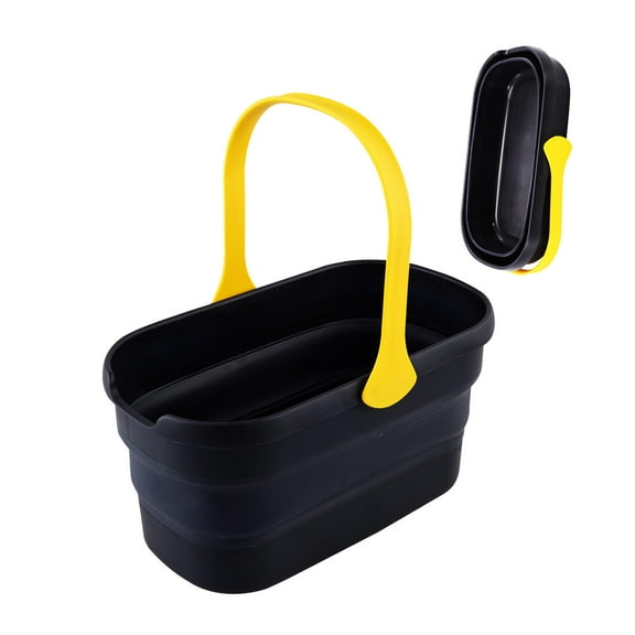 YOCADA Collapsible Plastic Bucket 10L (2.6Gal) for Sponge, for House Cleaning, Camping, and More - Space Saving Black