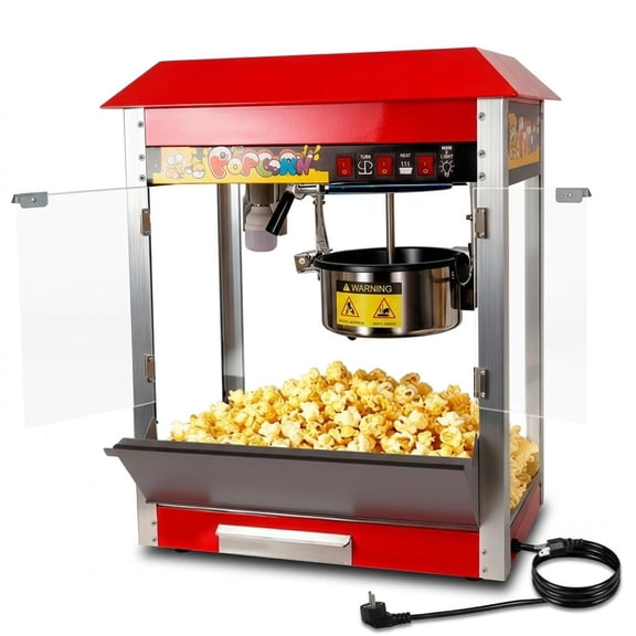 YOCOA 1300W Popcorn Machine, commercial popcorn machine with Removable 304 Stainless Steel Kettle, Fast Popcorn Machine for Cinemas Game Halls Event Stalls