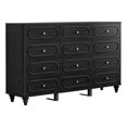 thumbnail image 1 of YOCWO 12 Drawer Fluted Dresser for Bedroom, Mid Century Chest of Drawers with Arc Edge, Wood Storage Large Dresser Organizer for Bedroom Living Room Hallway Closet, Black, 1 of 7