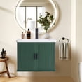 thumbnail image 1 of YOCWO 24" Bathroom Vanity with Sink Top, Wall Mounted Cabinet for the Washbasin with Sliding Door and Storage, Green, 1 of 8