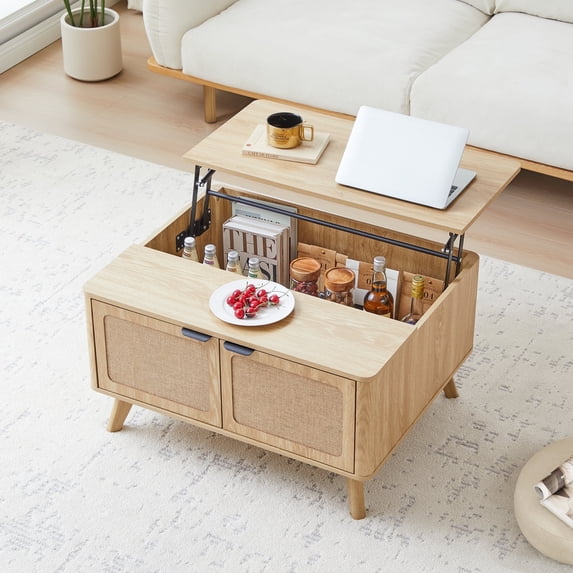 YOCWO Wood Lift Top Coffee Table with Hidden Compartments for Storage ...