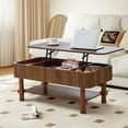 thumbnail image 1 of YOCWO Wood Roman Column Lift Top Coffee Table with Storage, Fluted Rectangle Coffee Table with Hidden Compartments for Living Room, Walnut, 1 of 8