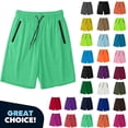 thumbnail image 1 of YODETEY Big Men’s Mesh Athletic Short with Zipper Pockets Performance Essential Active Shorts,,Big and Tall Army Green,Size S-5XL, 1 of 7