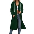 thumbnail image 1 of YODETEY Women's Zip up Sweatshirt with Long Sleeve Hoodie, Fleece Long Hoodies Jacket with Pockets Fall Outwear Sweatshirts,Women's Plus New Green,Size S, 1 of 4