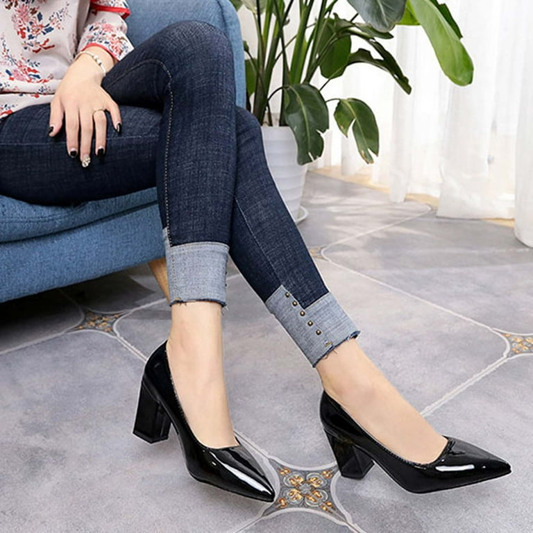 Pointed chunky heels 2025