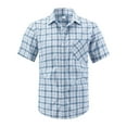 thumbnail image 1 of YODETEY George Men’s Button-Up Commuter Shirt with Short Sleeves, Mens Fit Button Down Dress Shirts, Green Big Men's XL, 1 of 5