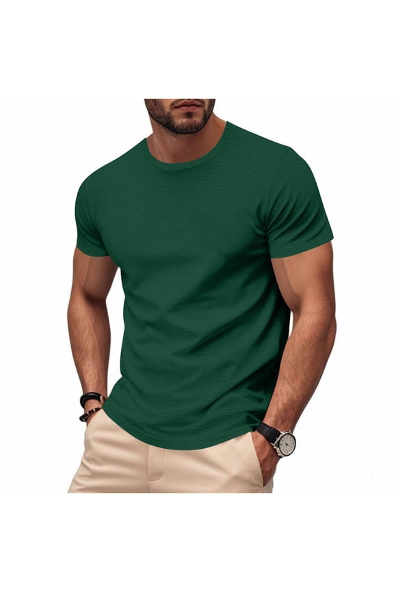 George Men’s Crew Neck T-Shirt,Men's Performance Moisture Wicking Active Short Sleeve Shirts,Big and Tall Green,Size XL