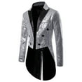 thumbnail image 1 of YODETEY Men'S Autumn and Winter Personality Sequins Casual Suit Jacket Silver 8(L), 1 of 4