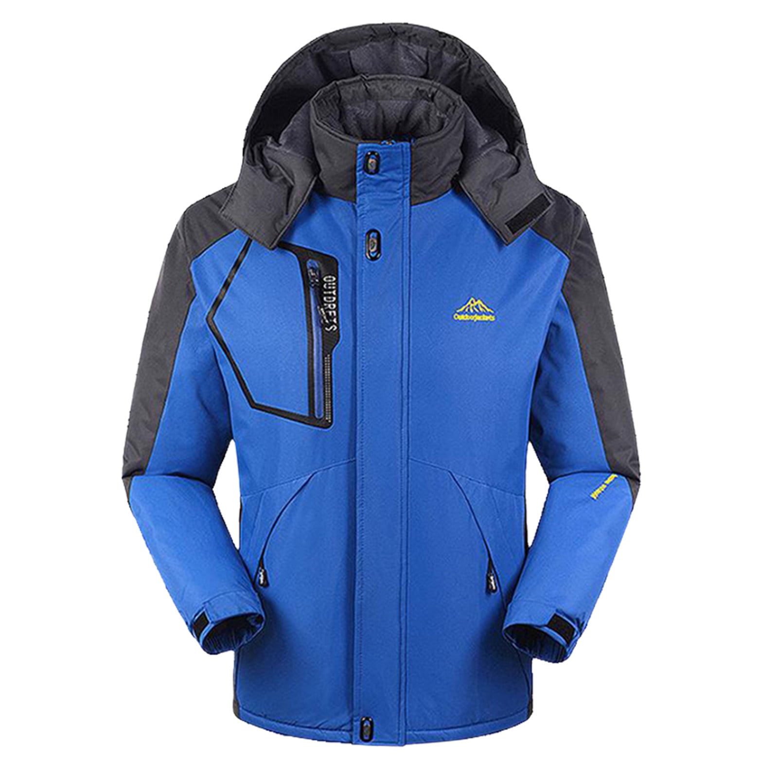 YODETEY Men'S Mountain Waterproof Ski Jacket Windproof Rain Jacket Winter Warm Snow Coat with