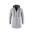 thumbnail image 1 of YODETEY Men'S New Autumn Long Casual Solid Color Hooded Knitted Cardigan Jacket Gray XXXL, 1 of 8