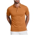 thumbnail image 1 of YODETEY Men's & Big Men's Everyday Pique Polos, Moisture Casual Collared Shirt,Orange,Size S-3XL, 1 of 8