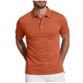 thumbnail image 1 of YODETEY Men's & Big Men's Everyday Pique Polos, Moisture Casual Collared Shirt,Red,Size S-3XL, 1 of 6