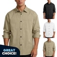 thumbnail image 1 of YODETEY Men’s Button Down Shirts Long Sleeve, Mens Everyday Casual Outdoorwear Flannel Tops,Big and Tall White,Size XL, 1 of 10