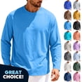 thumbnail image 1 of YODETEY Men’s Crew Neck Long Sleeve T‑Shirt, Stretch Moisture Wicking Active Shirts,Size S-3XL, 1 of 6