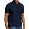 thumbnail image 1 of YODETEY Men’s Classic Solid Polos Shirt, Men’s Everyday Fit Collar Casual Shirts,Big and Tall Navy,Size S-3XL, 1 of 6