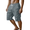 thumbnail image 1 of YODETEY Men’s Lightweight Elastic Waist Casual Summer Shorts with Pockets,Men’s & Big Men’s Gray,Size S-3XL, 1 of 8