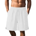 thumbnail image 1 of YODETEY Men’s Lightweight Elastic Waist Casual Summer Shorts with Pockets,Men’s & Big Men’s Light White,Size S-3XL, 1 of 5