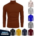 thumbnail image 1 of YODETEY Men's Ribbed Turtleneck Sweater with Long Sleeve,Mens Basic Knit Pullover Sweaters ,Big and Tall Gray,Size M, 1 of 8
