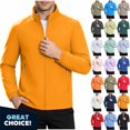 thumbnail image 1 of YODETEY Men’s Stand Collar Lightweight Zip Jacket, Long Sleeve Windproof Softshell Jacket , Size XXS-XL, 1 of 10