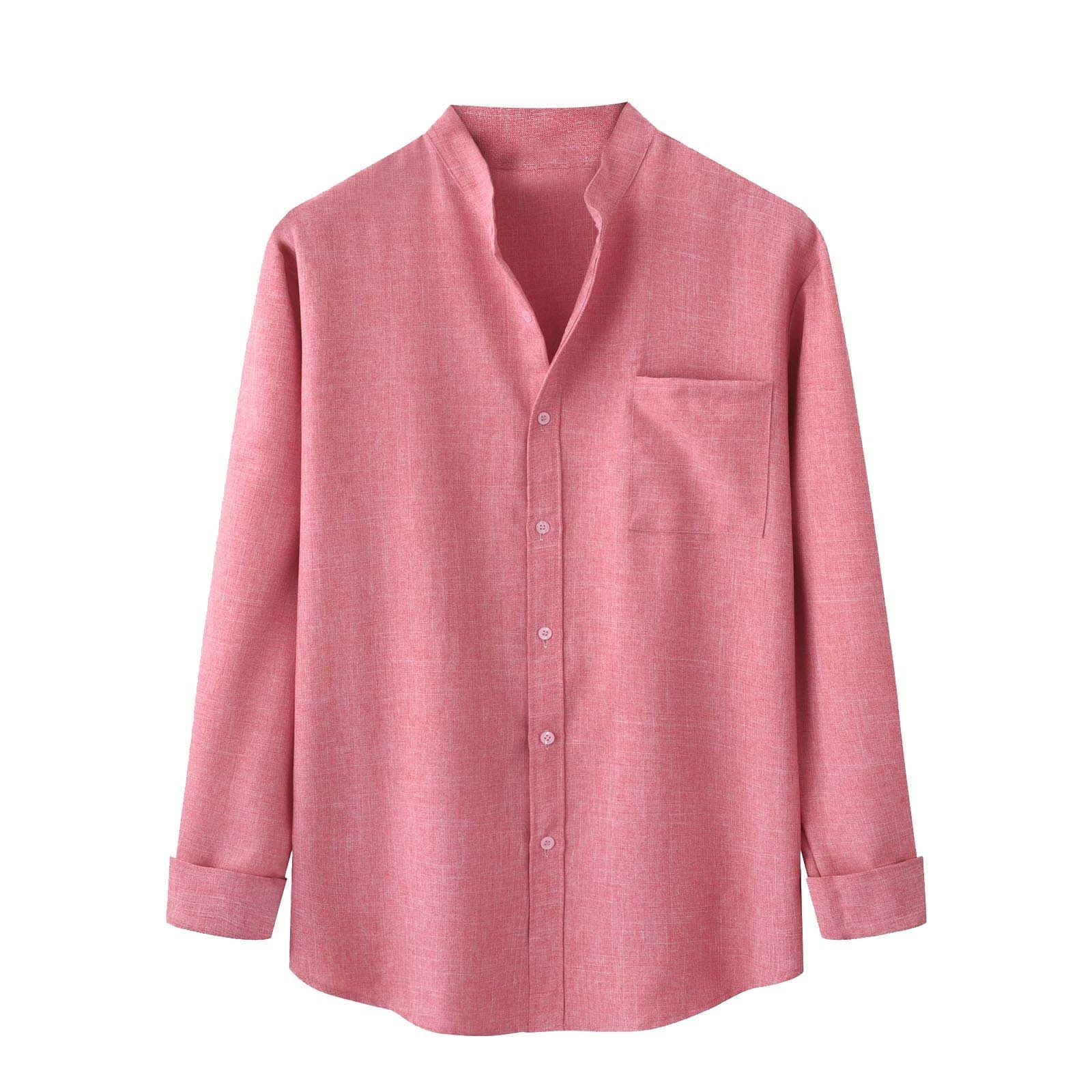 YODETEY Mens Shirts Clearance Plus Size Winter St Collar Long Sleeve