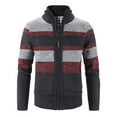 thumbnail image 1 of YODETEY Mens Zip Up Knitted Cardigan Thick Sweater Stand Collar Fleece Lined Warm Navy 14(XXXL), 1 of 7