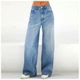 thumbnail image 1 of YODETEY Women's Wide Leg Jeans, Y2K Wide Leg Fit Denim Pants, Women's Dark Blue Size, XXL, 1 of 8